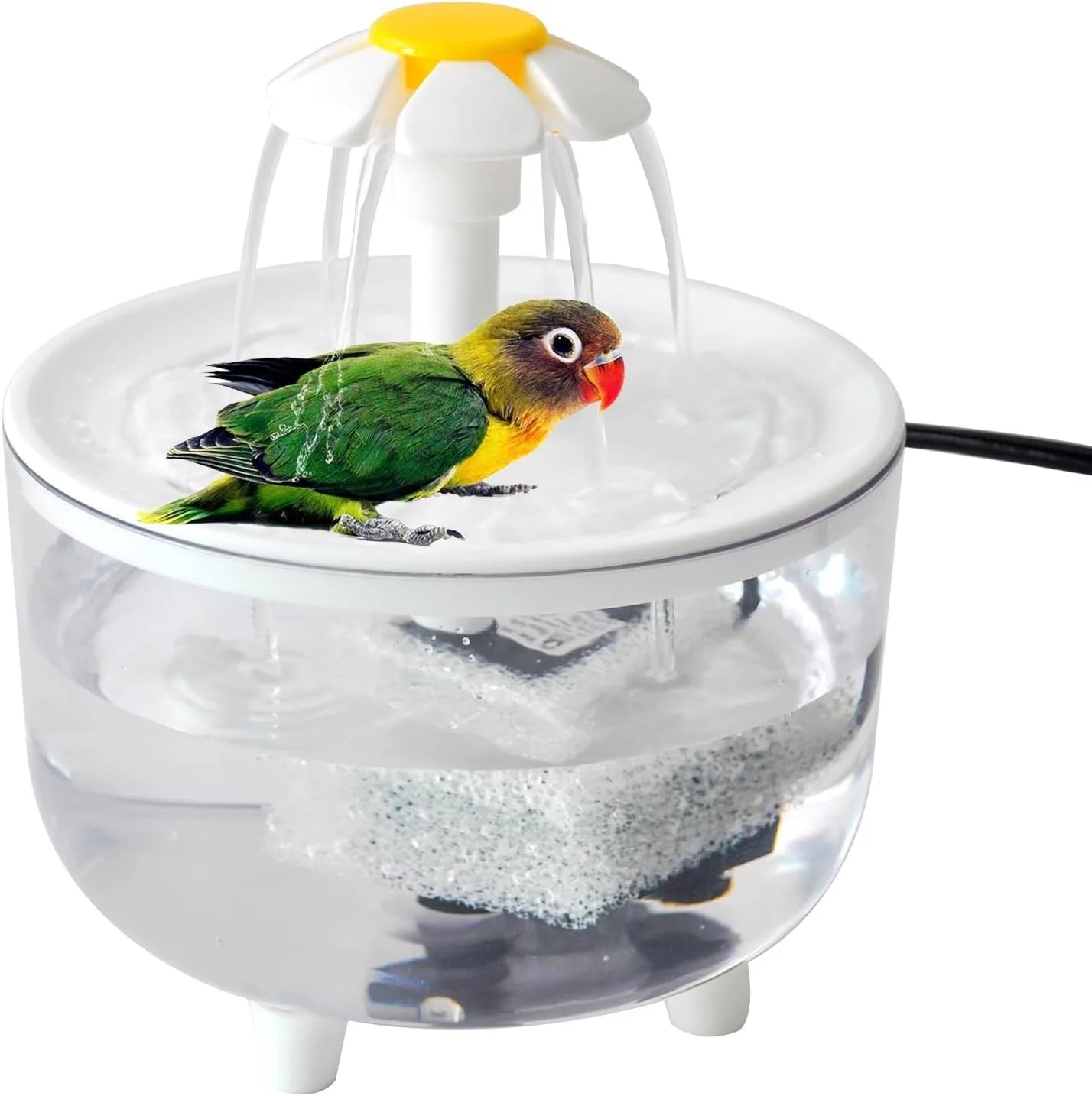 Indoor Bird Bath Fountain, Automatic Shower Tub with Filter Pump, Easy Clean for Small, Medium Parrot Pets
