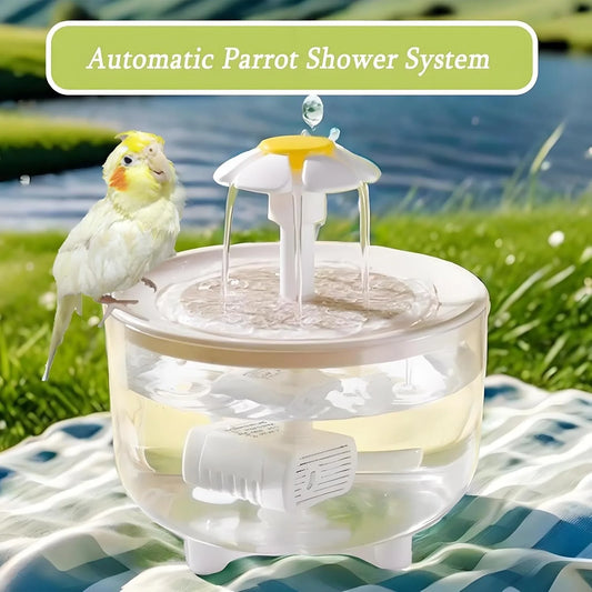 Indoor Bird Bath Fountain, Automatic Shower Tub with Filter Pump, Easy Clean for Small, Medium Parrot Pets