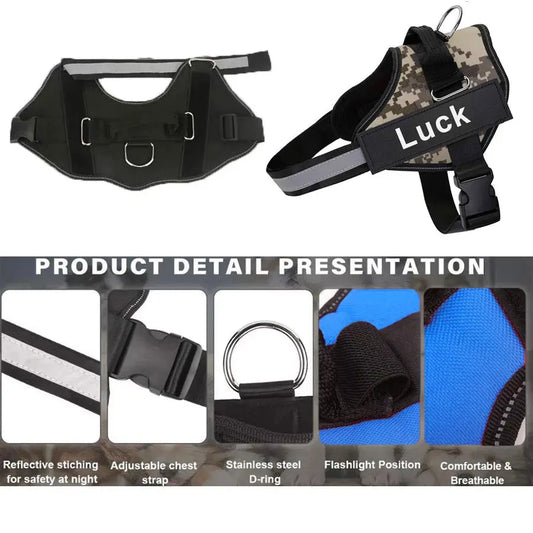 Dog Harness, Customized Reflective Breathable and Adjustable Harness for Dog, NO PULL Outdoor Harness