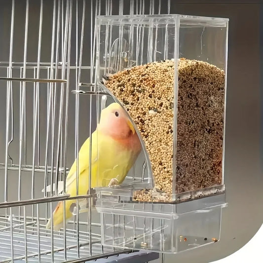 Transparent Automatic Bird Feeder, Anti Splash, Outside Parrot Feeder