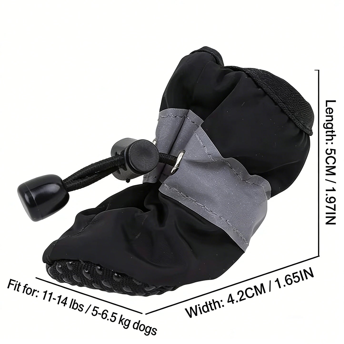 4Pcs Dog Boots, Waterproof, Non-slip, Reflective Strip , Adjustable Drawstring, Soft Breathable Shoes for Small and Medium Dogs