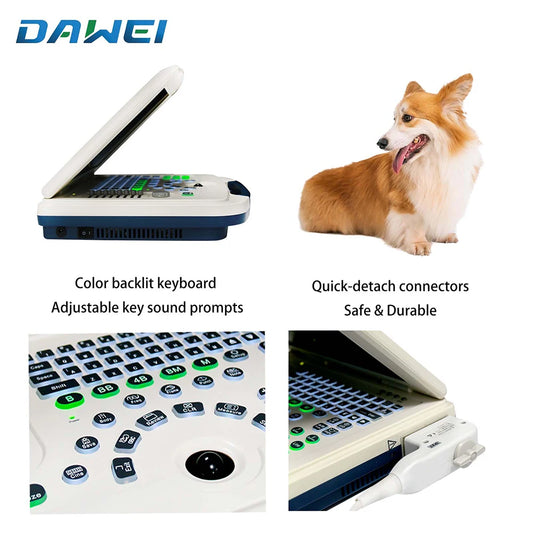 Portable Veterinary Ultrasound Scanner, Laptop Vet Pregnancy B-Ultra Machine, for Animal Farm Home Pet