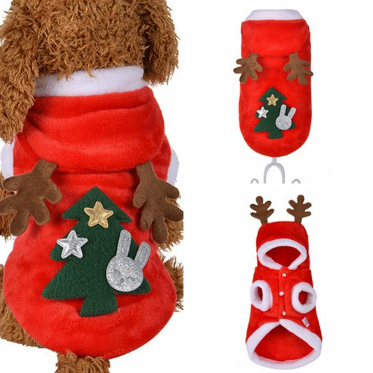 Hooded Christmas Jumpsuit for Dogs