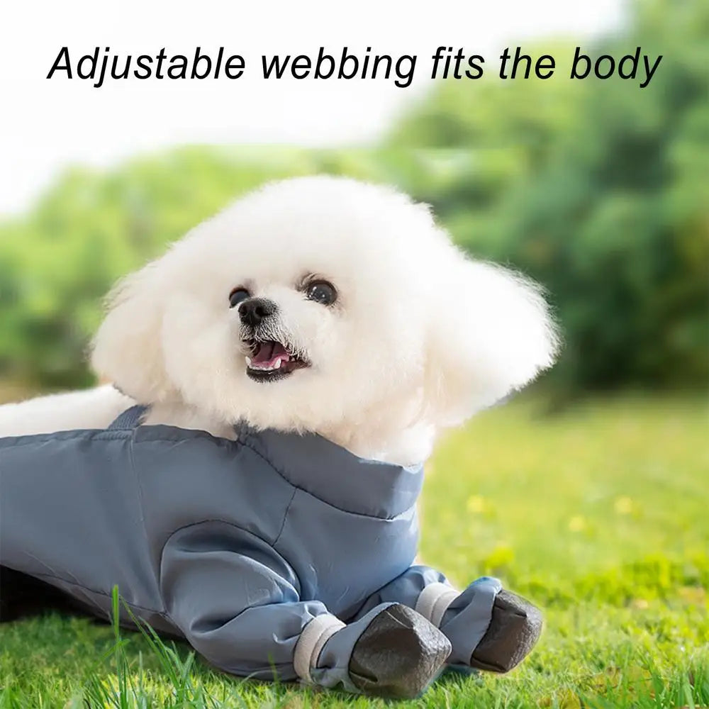 Adjustable Anti-Fall Dog Waterproof Boots With Suspenders