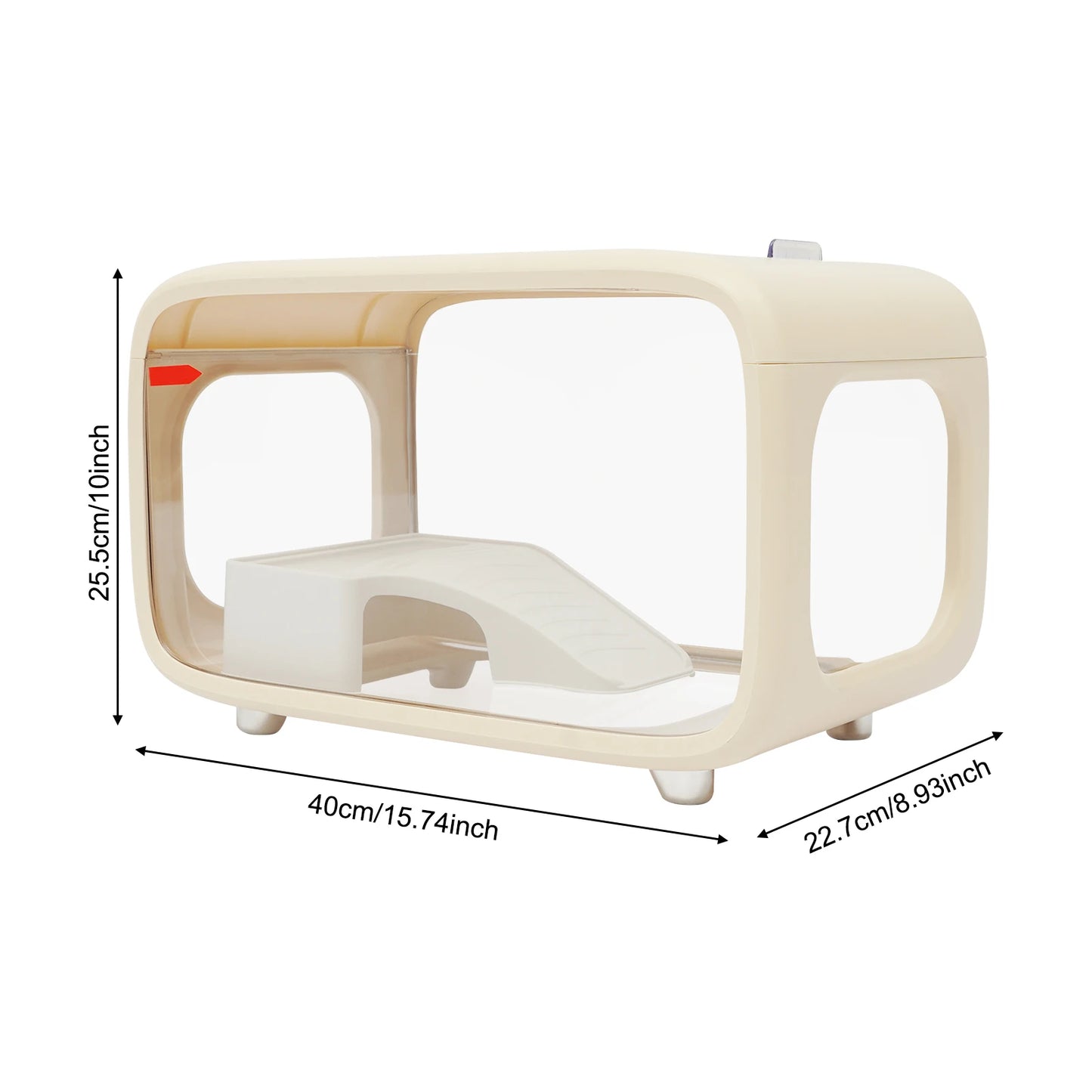Aquarium Fish Tank|, 3.17 Gallon with Climbing Rack|Brown/White