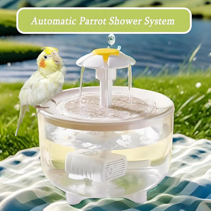 Indoor Bird Bath Fountain, Automatic Shower Tub with Filter Pump, Easy Clean for Small, Medium Parrot Pets