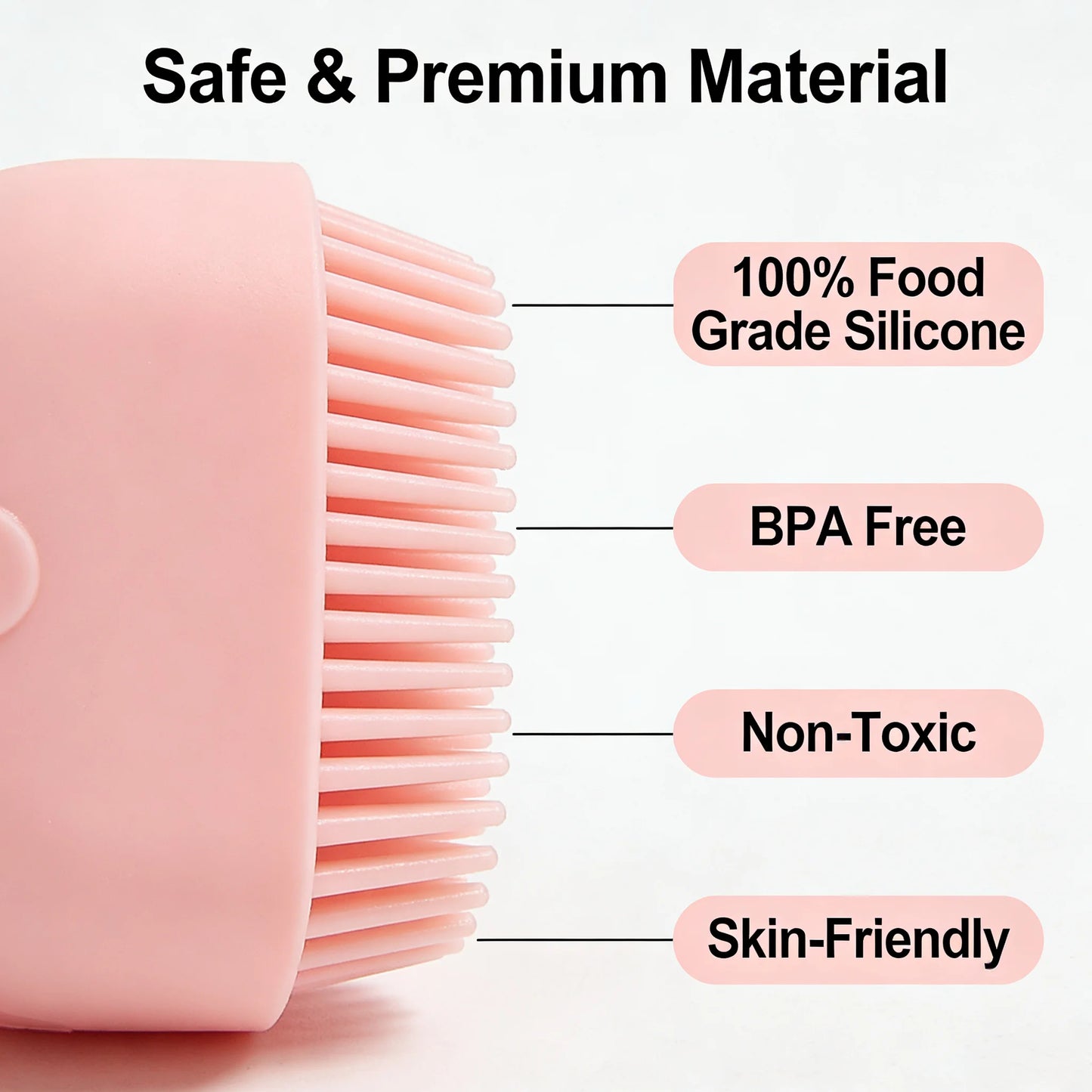 Pet Massage Brush Shampoo Dispenser, Soft Silicone Brush, Rubber Bristle for Dogs and Cats, Shower Grooming Tool