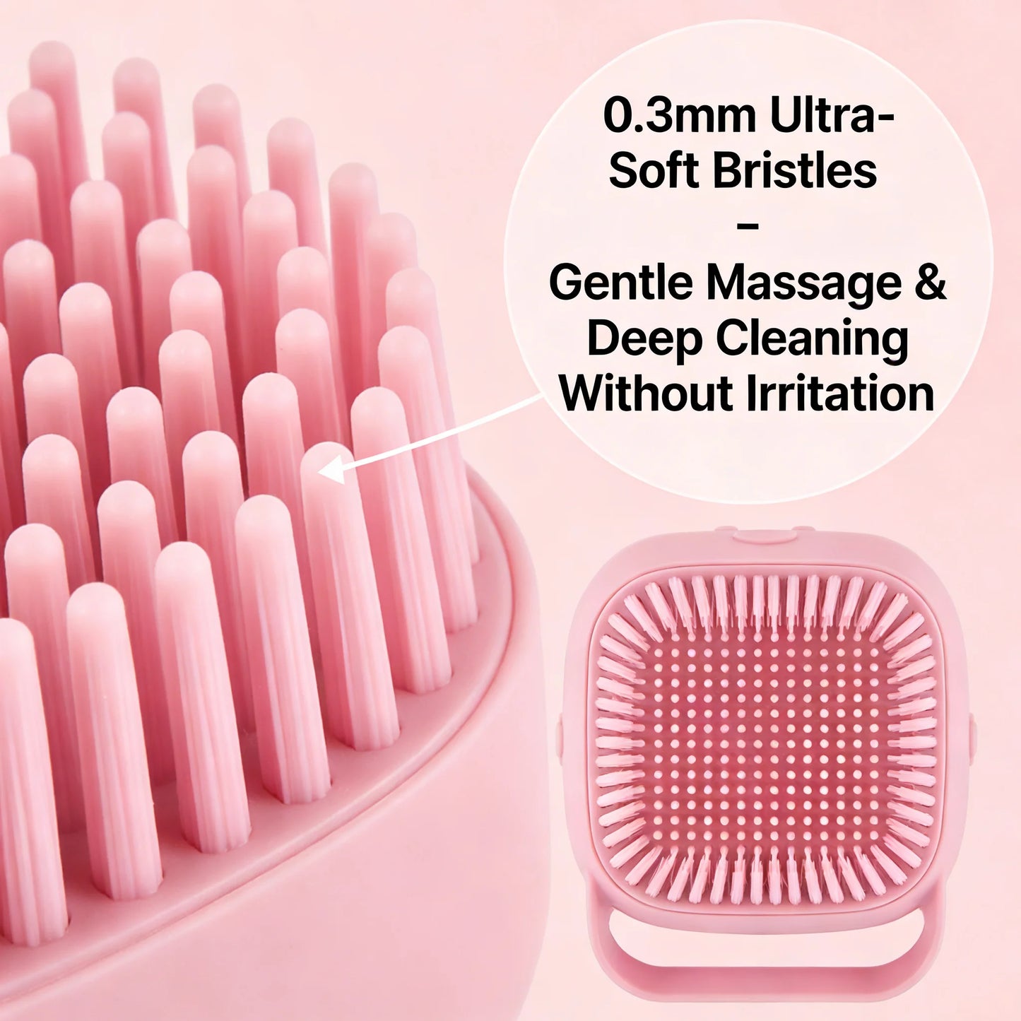 Pet Massage Brush Shampoo Dispenser, Soft Silicone Brush, Rubber Bristle for Dogs and Cats, Shower Grooming Tool