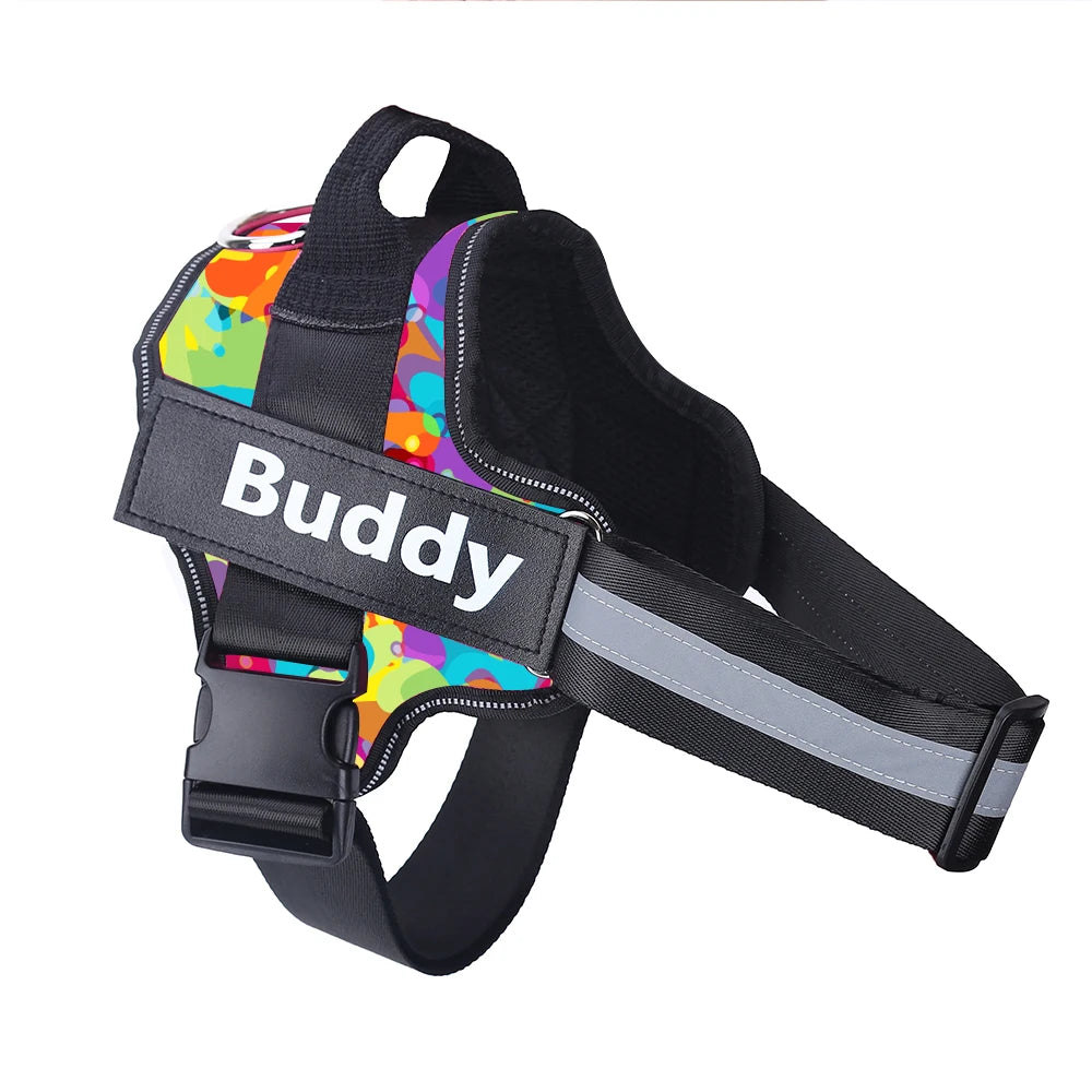 Personalized Dog Harness, NO PULL, Reflective, Breathable, Outdoor Walk Training Accessories