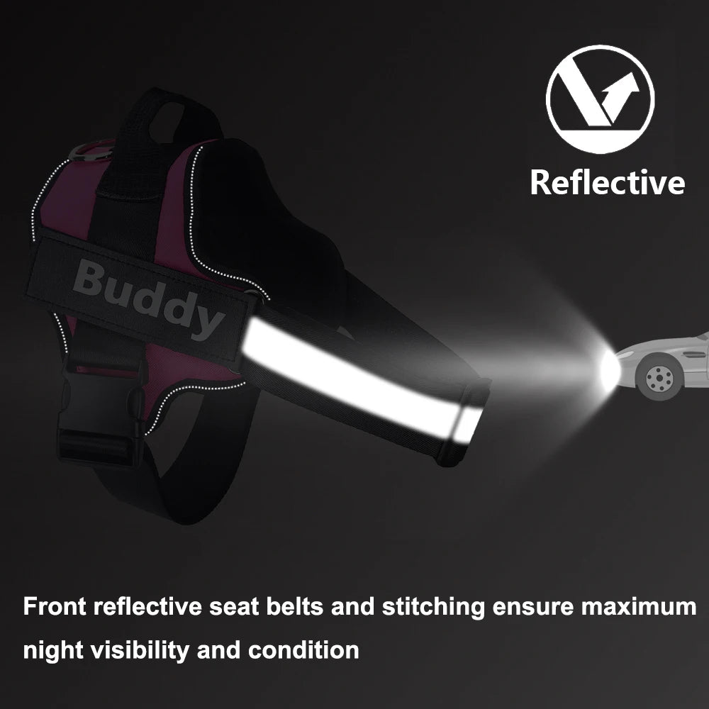 Personalized Dog Harness, NO PULL, Reflective, Breathable, Outdoor Walk Training Accessories
