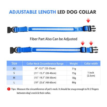 Dog Luminous Collar , Waterpoof Safety