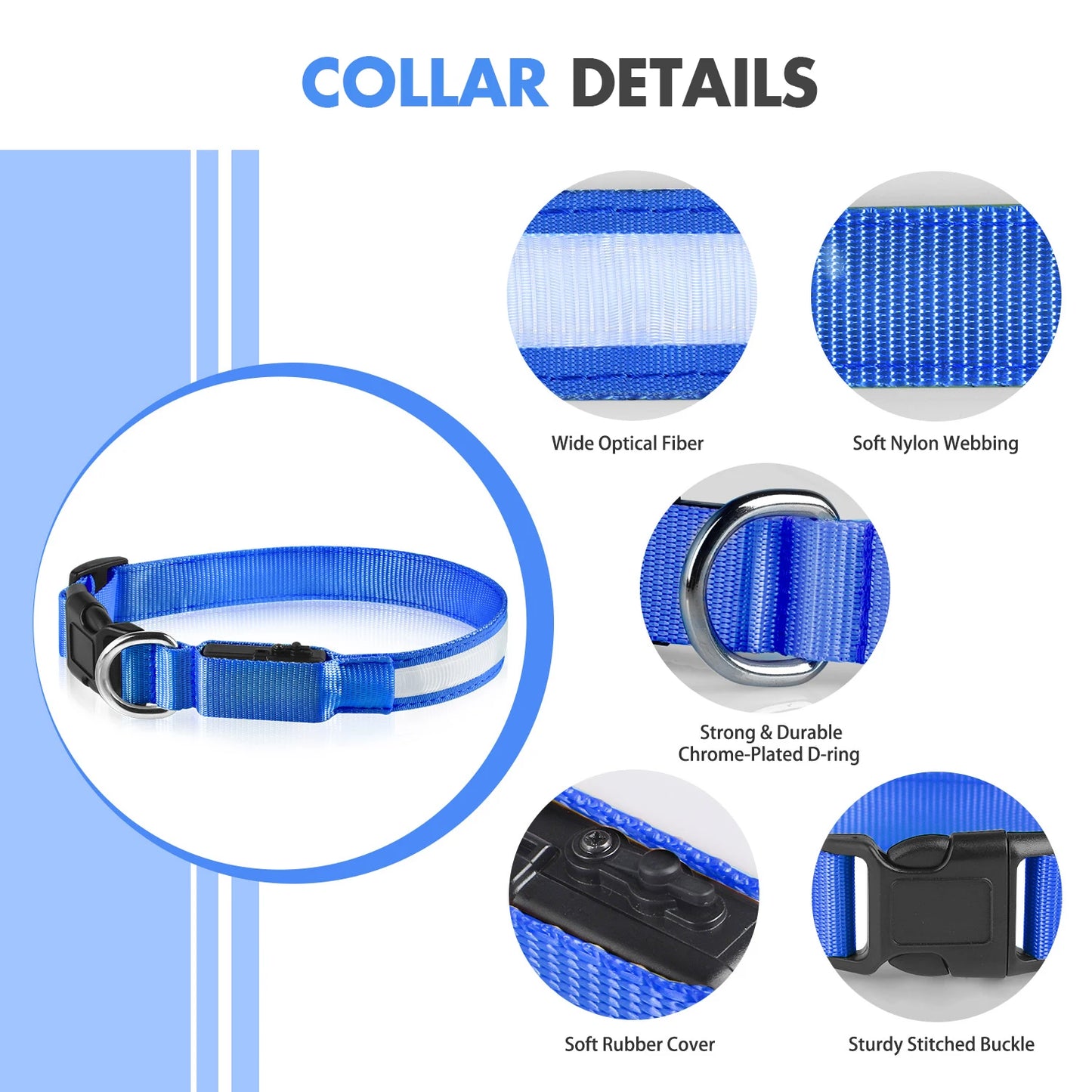 Dog Luminous Collar , Waterpoof Safety