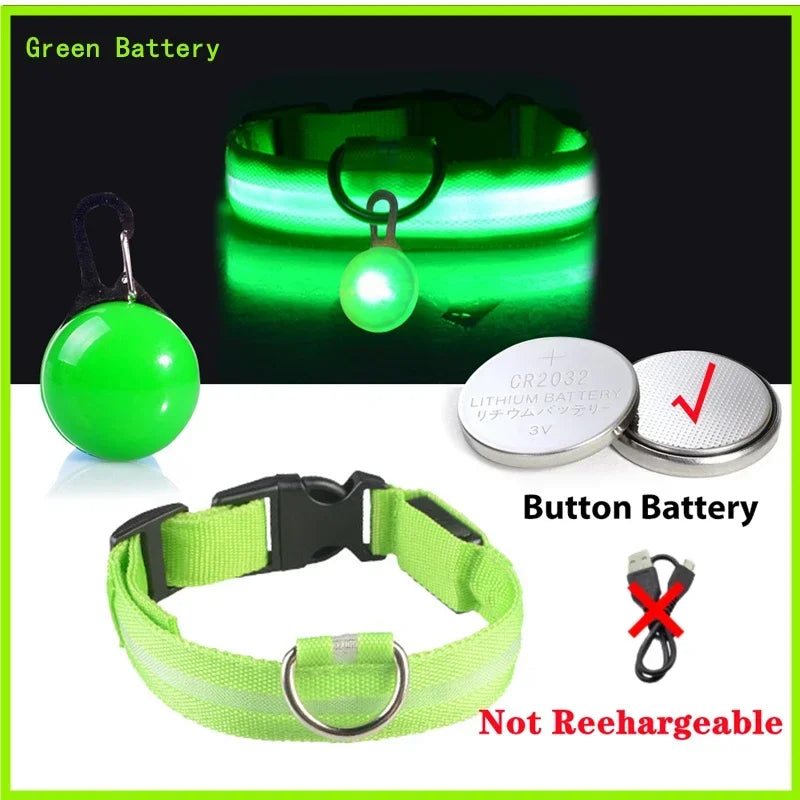 Usb Charging Glowing Dog Collar With Pendant Detachable , Luxury Led Light Bright For Small Dogs Night Safety Collar Wholesale