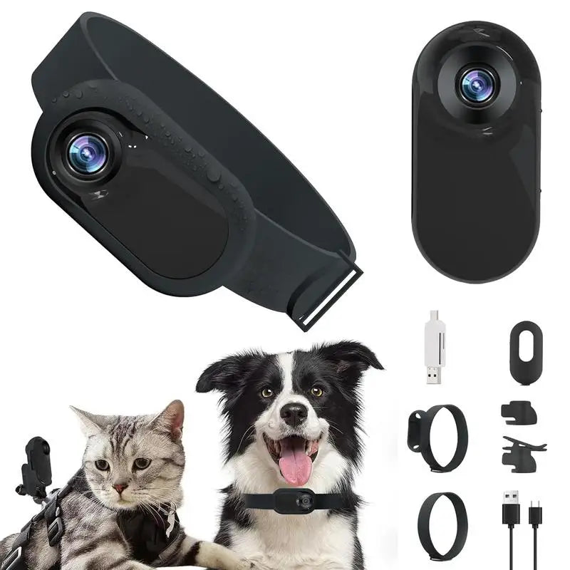 Pet Collar Camera HD 1080p Mini Sports Camera With Screen Video Recording Outdoor Wireless Camera Collar