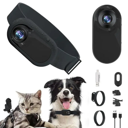 Pet Collar Camera HD 1080p Mini Sports Camera With Screen Video Recording Outdoor Wireless Camera Collar