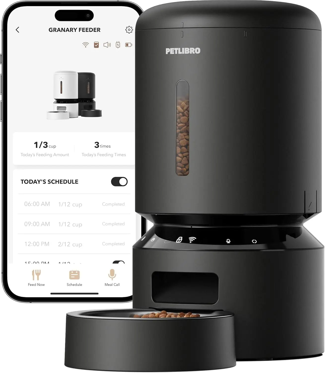 Smart Automatic Pet Feeder with App Control, Voice Assistant Compatibility, and Backup Power for Cats and Dogs
