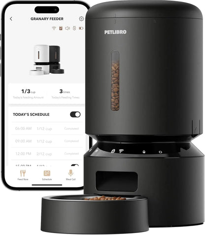 Smart Automatic Pet Feeder with App Control, Voice Assistant Compatibility, and Backup Power for Cats and Dogs