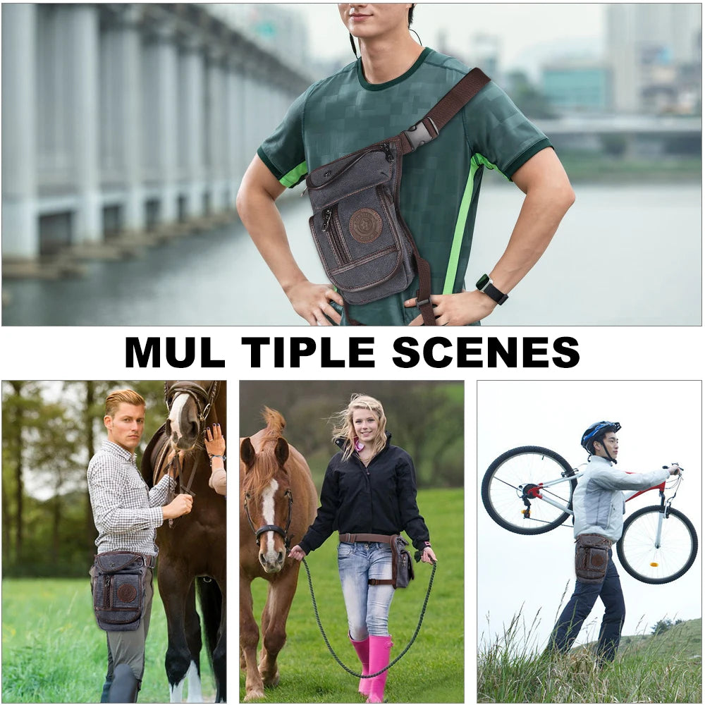 Portable Equestrian Drop Leg Bag, High Quality Canvas, Nylon Horse Riding Waist Bag,