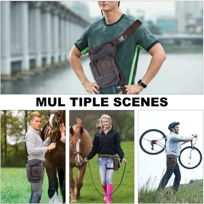 Portable Equestrian Drop Leg Bag, High Quality Canvas, Nylon Horse Riding Waist Bag,