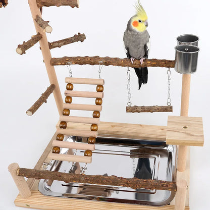 Pepper wood parrot platform, parrot climbing net, climbing training station, climbing ladder, swing bird, toy suspension bridge