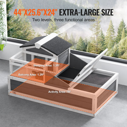 Tortoise Habitat, Wooden House with Adjustable Lamp Holder, Reptile Enclosure, Small Animal Cage for Gecko Lizard