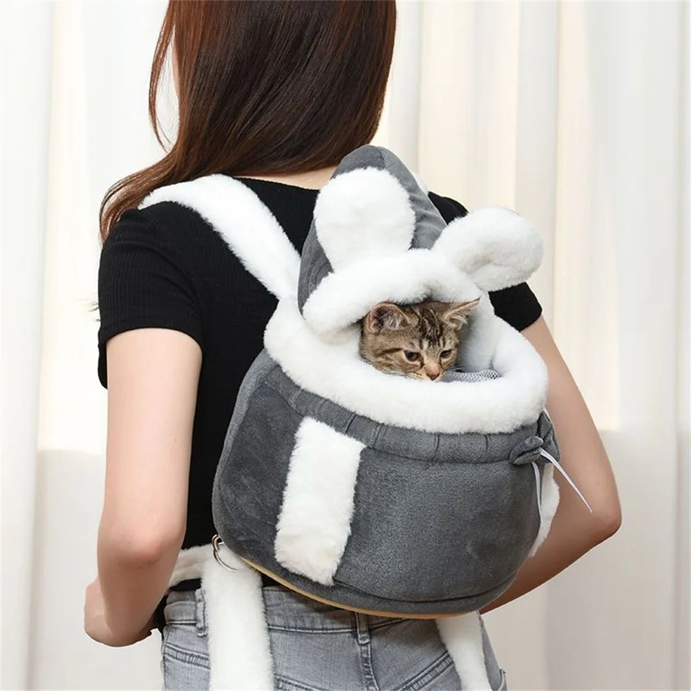 Outdoor Travel Chihuahua Carrier Backpack, Winter Warm Pet Carrying Bags for Small Dogs