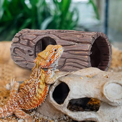 Reptile Hiding Cave, Reptile Basking, Hide Habita,t Decoration Ornament,  Terrarium Fish Tank Decor With Suction Cup