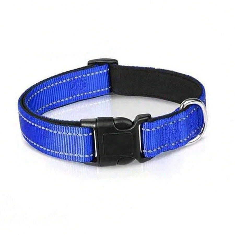 Reflective Dog Collar Soft Padded Breathable Safety Stripes Adjustable Cute Puppy Pet Necklace for Small Medium Large Dog