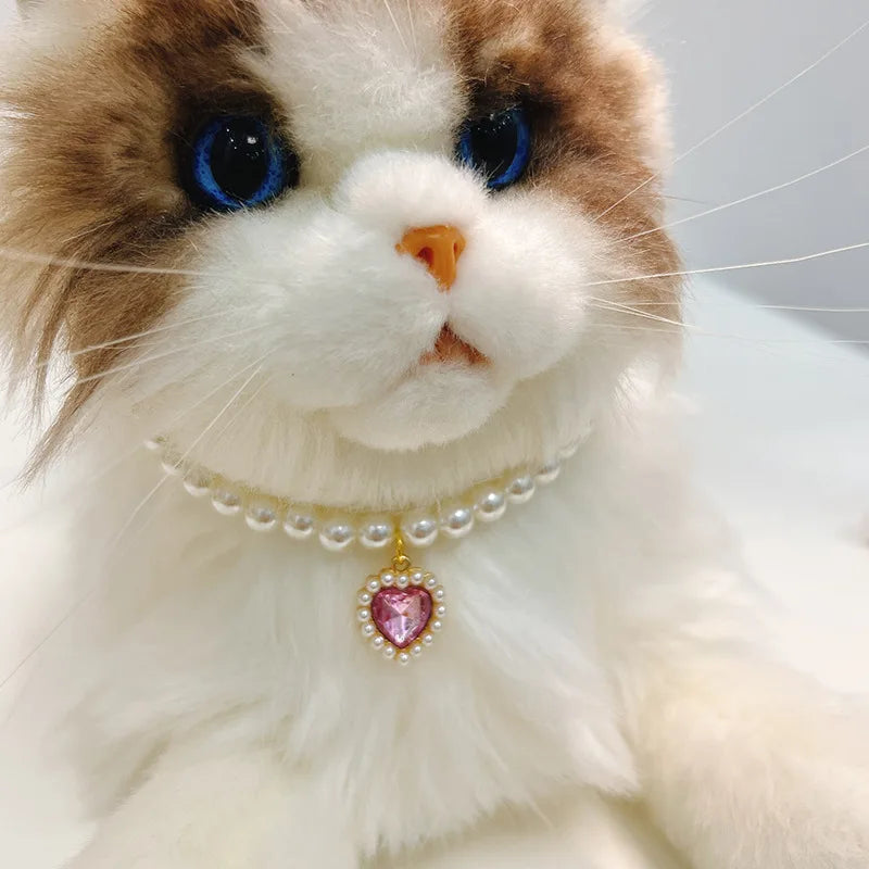 Adjustable Pet Pearl Necklace Accessories for Cats