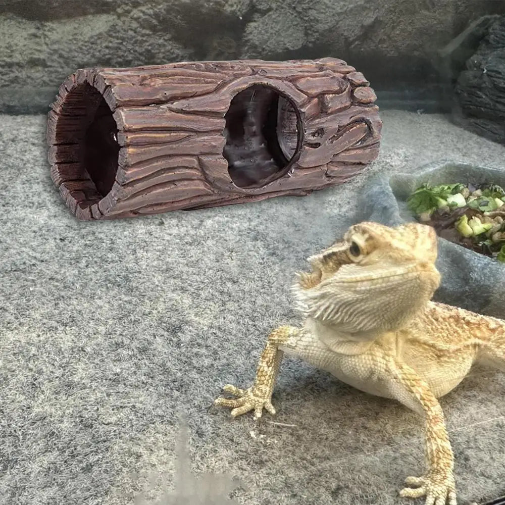 Reptile Hiding Cave, Reptile Basking, Hide Habita,t Decoration Ornament,  Terrarium Fish Tank Decor With Suction Cup