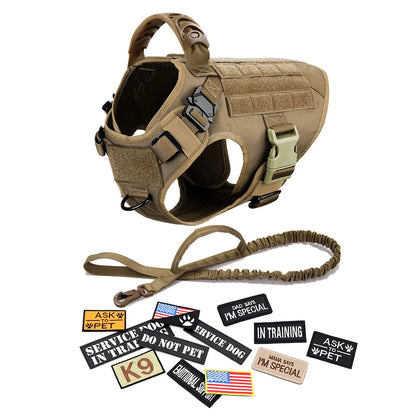 Large Dog Harness Training Vests and Tactic Collar Leash