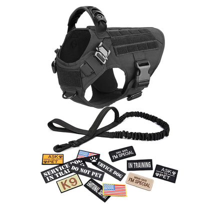 Large Dog Harness Training Vests and Tactic Collar Leash