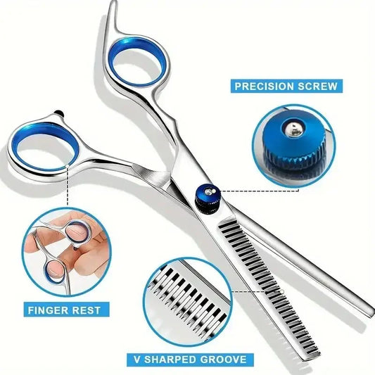 Ambidextrous Pet Safe Scissors, Stainless Steel Dog Grooming Shears with round Head for Precision Trimming