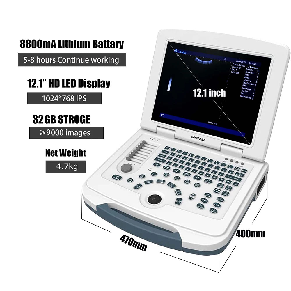 Portable Veterinary Ultrasound Scanner, Laptop Vet Pregnancy B-Ultra Machine, for Animal Farm Home Pet