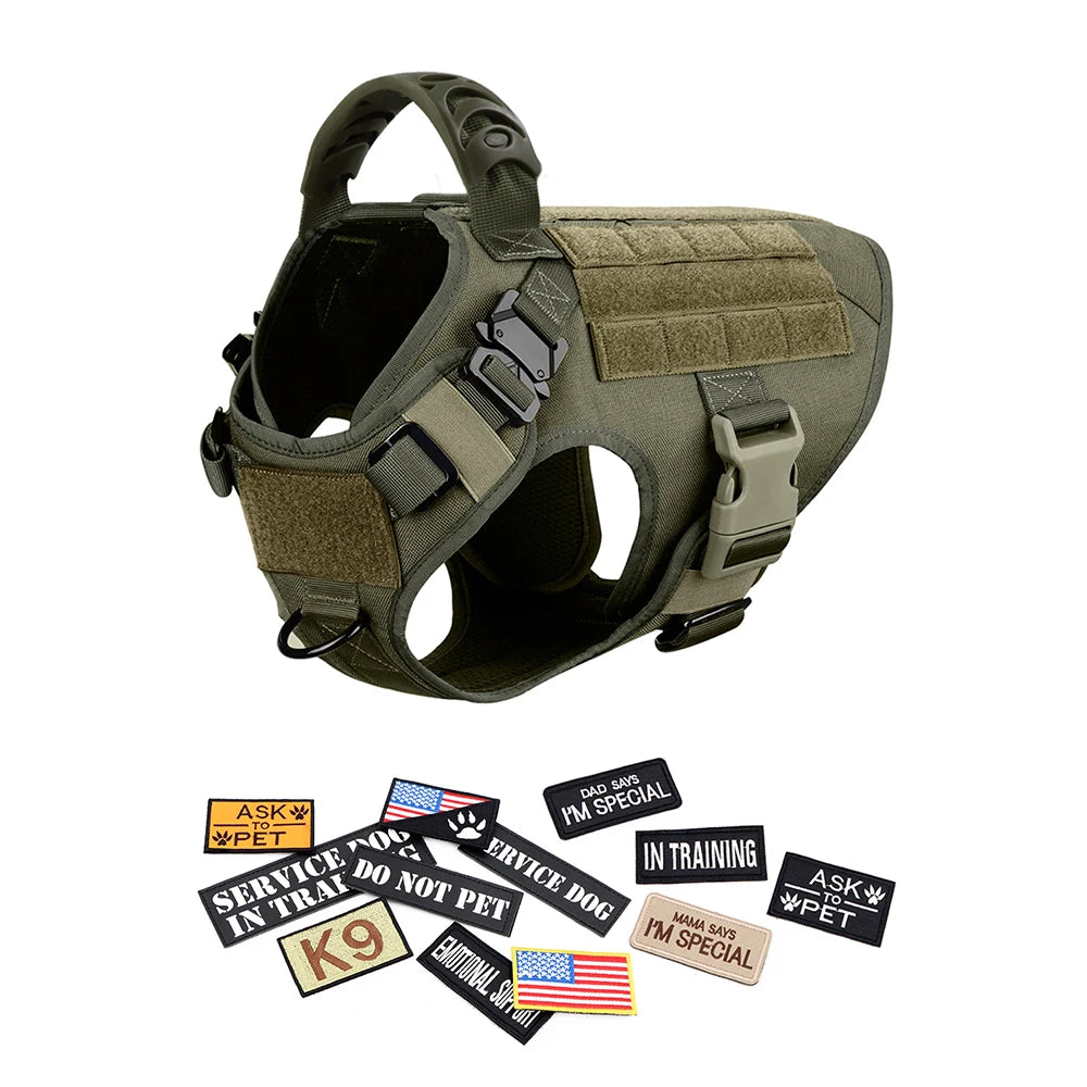 Large Dog Harness Training Vests and Tactic Collar Leash