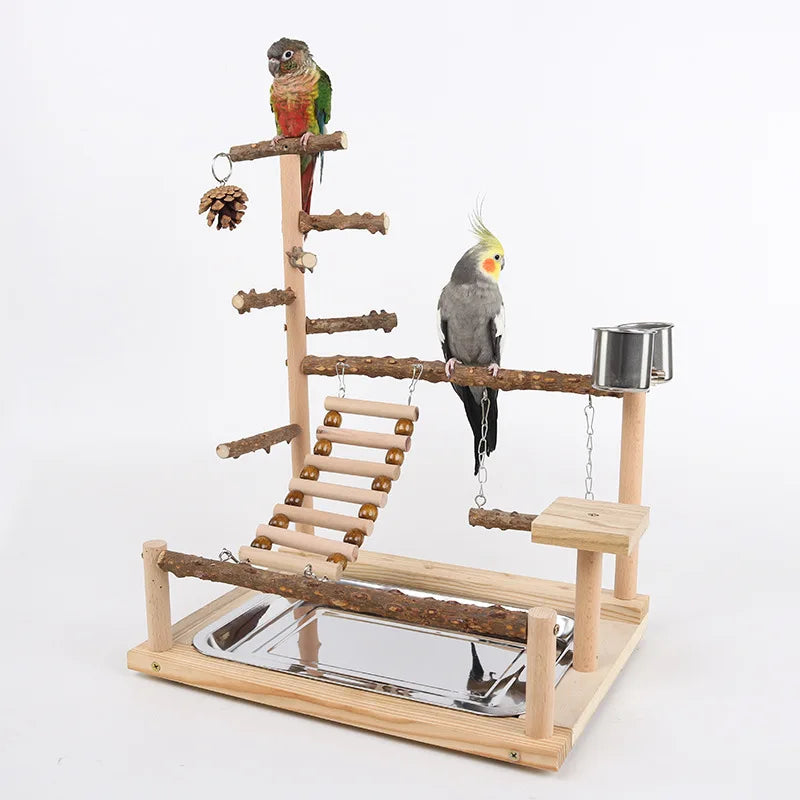 Pepper wood parrot platform, parrot climbing net, climbing training station, climbing ladder, swing bird, toy suspension bridge