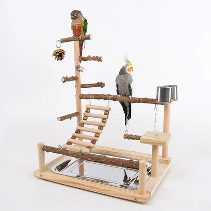 Pepper wood parrot platform, parrot climbing net, climbing training station, climbing ladder, swing bird, toy suspension bridge