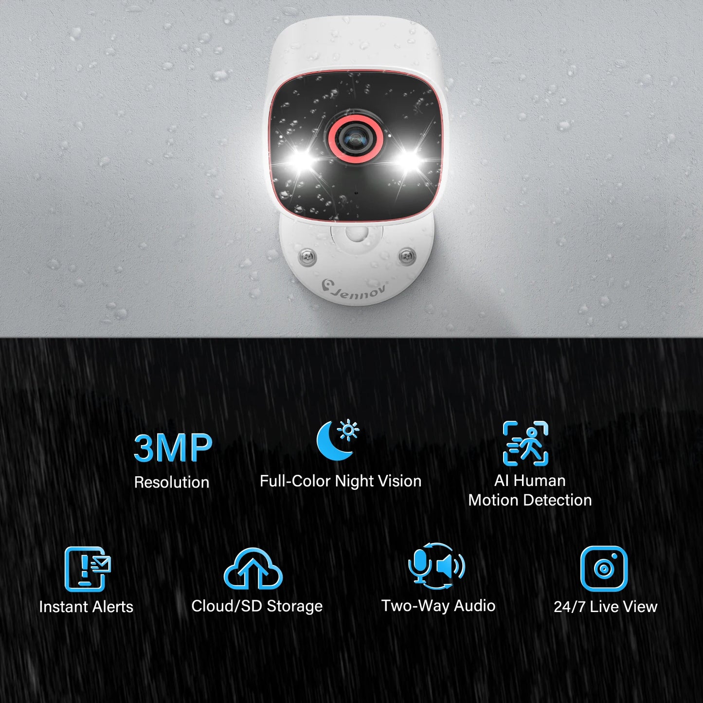 Outdoor/Indoor Security Cameras HD Wireless WiFi/Pet Dog and Cat Camera for Home Security