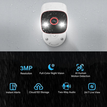 Outdoor/Indoor Security Cameras HD Wireless WiFi/Pet Dog and Cat Camera for Home Security