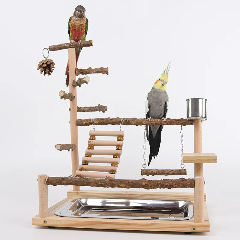 Pepper wood parrot platform, parrot climbing net, climbing training station, climbing ladder, swing bird, toy suspension bridge