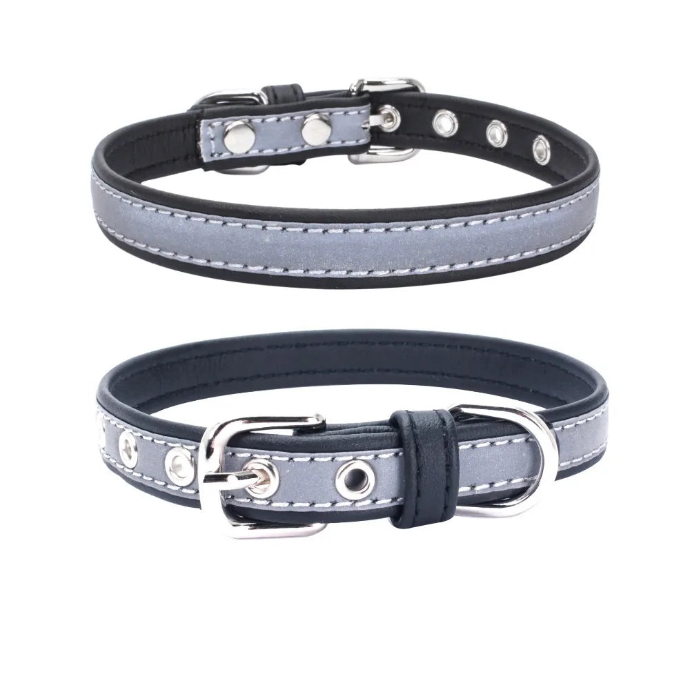 Custom Engraved Leather Dog Collar , Personalized with Name Phone Number, Adjustable Puppy for Medium Large Pet, Gift for Owner