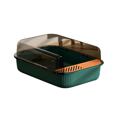 Semi-Enclosed Litter Box, Splashproof  with Enclosed Sandbox