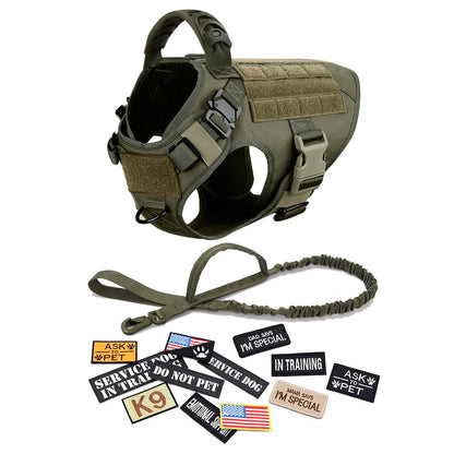 Large Dog Harness Training Vests and Tactic Collar Leash