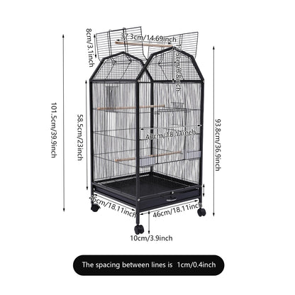 Large 39" Bird Cage  for Parakeets & Lovebirds