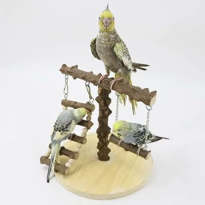 Pepper wood parrot platform, parrot climbing net, climbing training station, climbing ladder, swing bird, toy suspension bridge