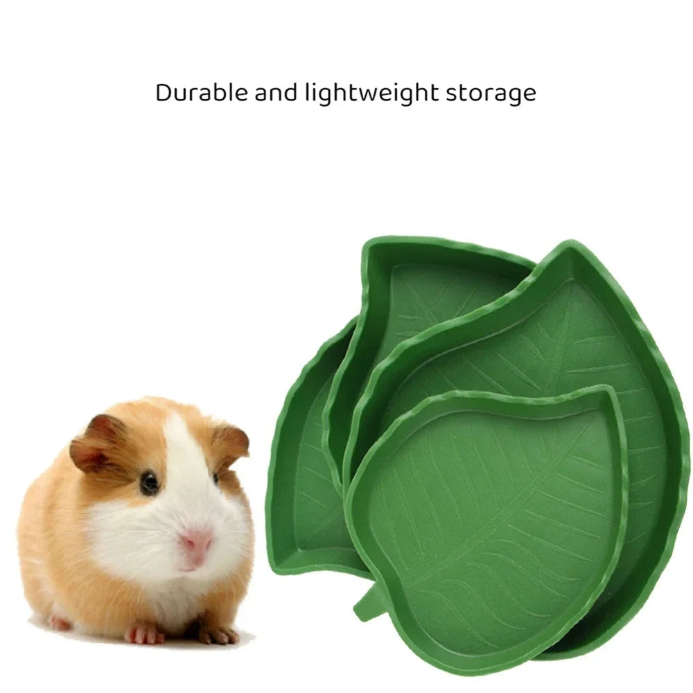 Leaf Shape Reptile Feeder Food Water Bowl For Turtle Lizards Hamsters Snakes Tortoise Gecko Small Pets Feeder Pet Supplies