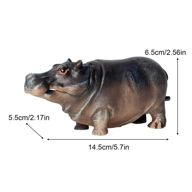 Fish Tank Air Bubbler  with Hippo Aquarium, Resin Oxygen Fish Pump, Pneumatic Air Stone,  Realistic Landscape Decoration