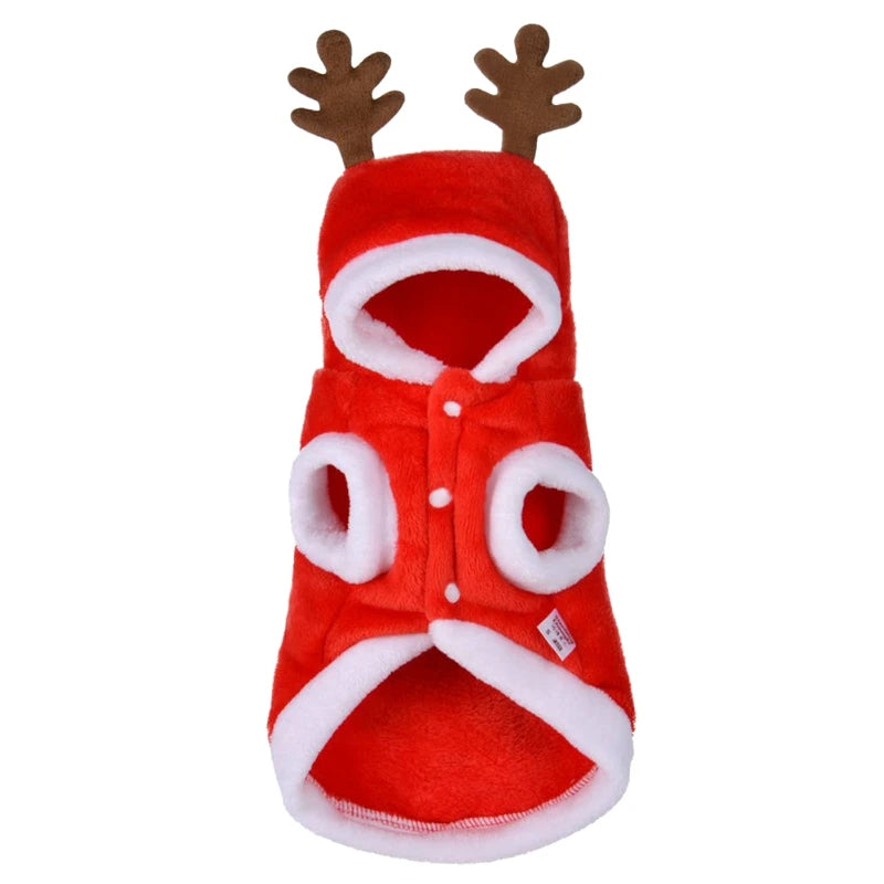 Hooded Christmas Jumpsuit for Dogs