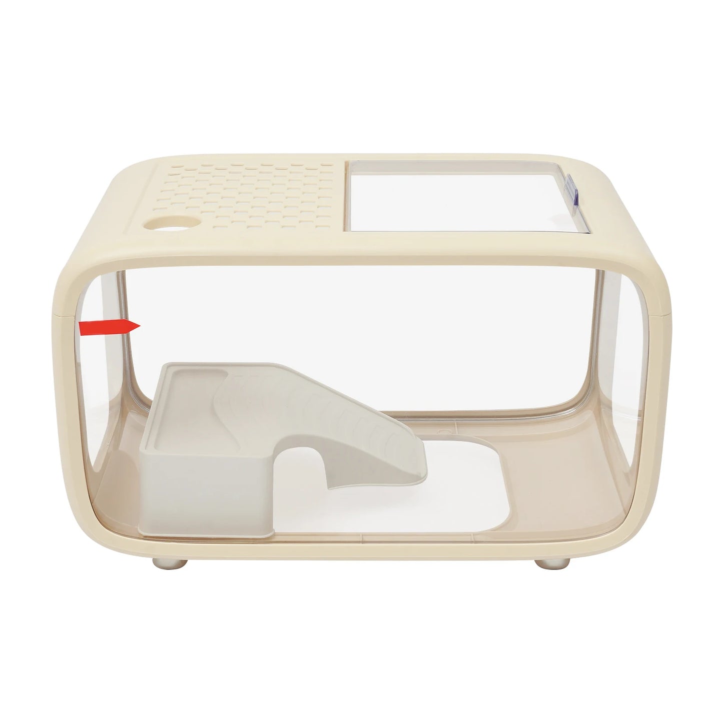 Aquarium Fish Tank|, 3.17 Gallon with Climbing Rack|Brown/White