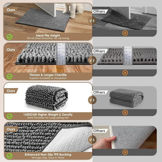 Super Absorbent Dog Door Mat for Muddy Paws